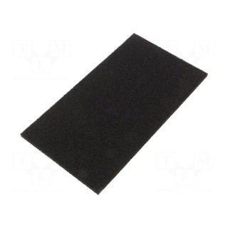 Conductive foam | ESD | L: 127mm | W: 228mm | Thk: 6mm | black