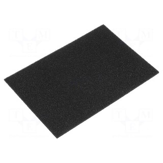 Conductive foam | ESD | L: 200mm | W: 300mm | Thk: 5mm | Features: hard