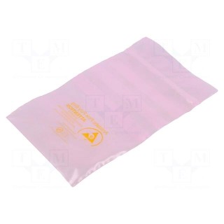 Protection bag | ESD | L: 125mm | W: 75mm | Thk: 75um | Closing: self-seal