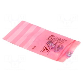 Protection bag | ESD | L: 152mm | W: 102mm | Thk: 75um | 100pcs | pink