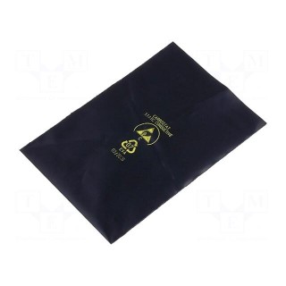 Protection bag | ESD | L: 150mm | W: 100mm | Thk: 0.08mm | black | 10÷100kΩ