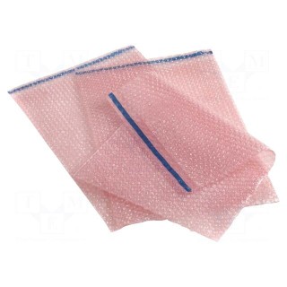 Protection bag | ESD | L: 285mm | W: 230mm | 10pcs | polyetylene | pink