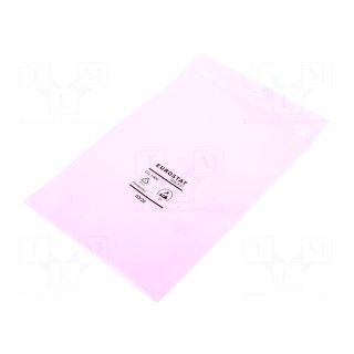 Protection bag | ESD | L: 203mm | W: 127mm | Thk: 90um | polyetylene | pink