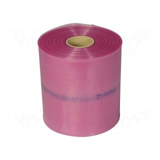 Protection bag | ESD | L: 250m | W: 250mm | Thk: 90um | polyetylene | pink