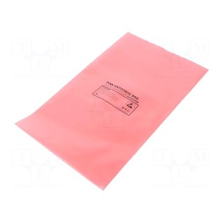 Protection bag | ESD | L: 254mm | W: 152mm | Thk: 75um | 100pcs | pink