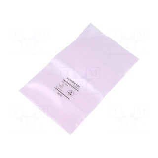 Protection bag | ESD | L: 254mm | W: 152mm | Thk: 90um | polyetylene | pink