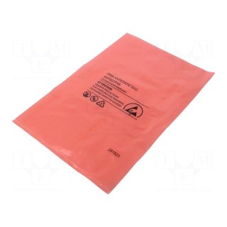 Protection bag | ESD | L: 305mm | W: 203mm | Thk: 75um | 100pcs | pink