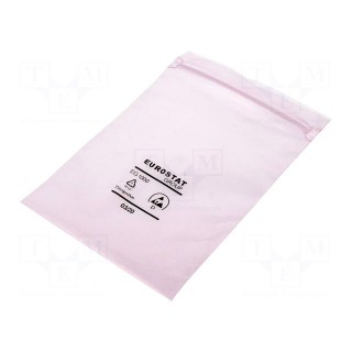 Protection bag | ESD | L: 305mm | W: 203mm | Thk: 50um | polyetylene | pink