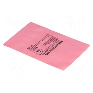 Protection bag | ESD | L: 355mm | W: 254mm | Thk: 75um | 100pcs | pink