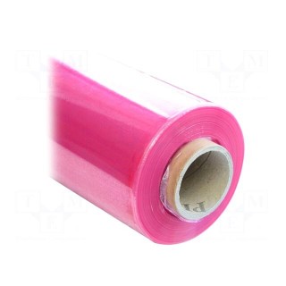 Stretch | ESD | L: 300m | W: 500mm | Thk: 25um | Features: antistatic | pink