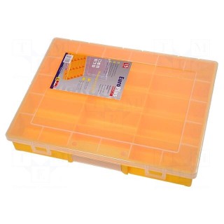 Container: compartment box | 370x295x58mm | yellow | polypropylene