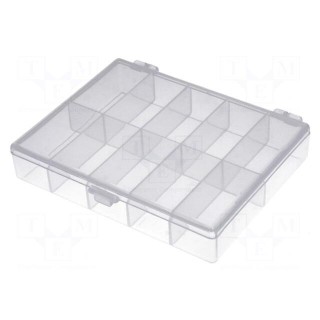 Container: compartment box | 120x90x22mm | transparent