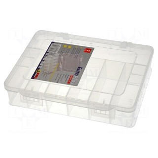 Container: compartment box | 180x149x40mm | white | polypropylene