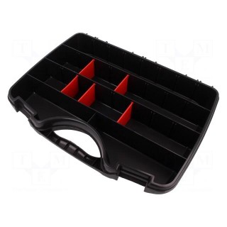 Container: compartment box | 390x290x60mm | black | polypropylene