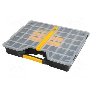 Container: compartment box | 465x375x75mm | black | polypropylene