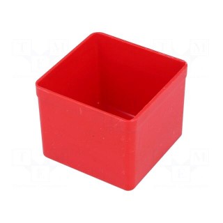 Box | polystyrene | red | 54x54x45mm | EuroPlus Insert 45
