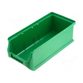 Container: cuvette | plastic | green | 102x215x75mm