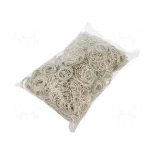 Rubber bands | Width: 1.5mm | Thick: 1.5mm | rubber | white | Ø: 30mm | 1kg