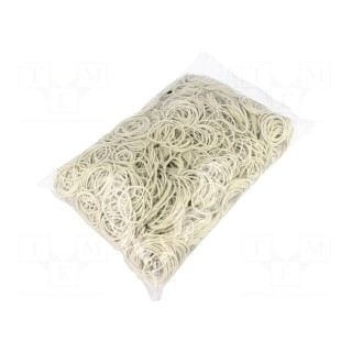 Rubber bands | Width: 1.5mm | Thick: 1.5mm | rubber | white | Ø: 40mm | 1kg