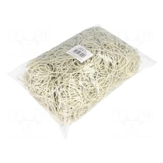 Rubber bands | Width: 1.5mm | Thick: 1.5mm | rubber | white | Ø: 60mm | 1kg