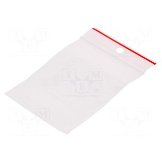 Self-seal bag | L: 70mm | Width: 50mm | Thick: 40um | polyetylene