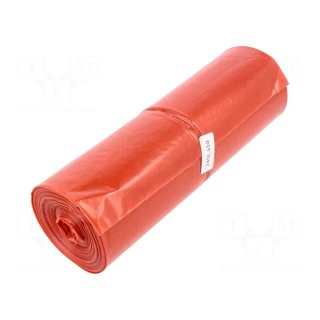 Trash bags | LDPE | Colour: red | 10pcs | 240l