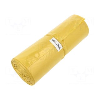 Trash bags | LDPE | Colour: yellow | 20pcs | 160l