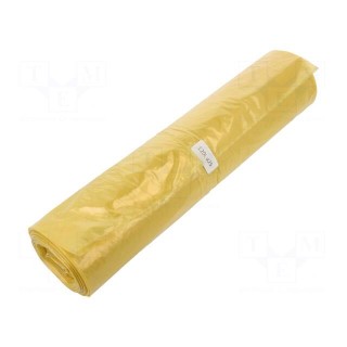 Trash bags | polyetylene LD | yellow | 120l | 25pcs.