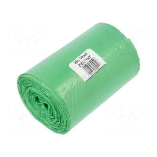 Trash bags | LDPE | Colour: green | 50pcs | 35l