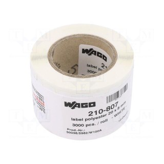 Label | 8mm | 20mm | white | self-adhesive | -40÷150°C