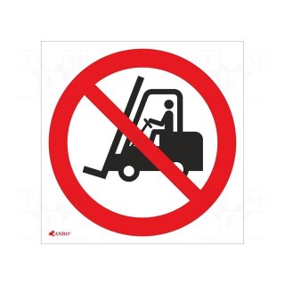 Safety sign | prohibitory | PVC | W: 200mm | H: 200mm