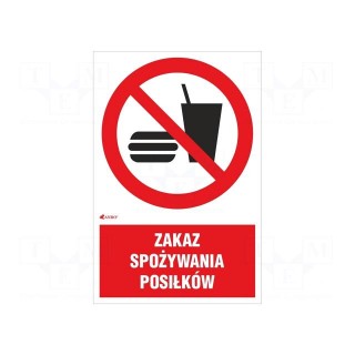 Safety sign | prohibitory | PVC | W: 200mm | H: 300mm