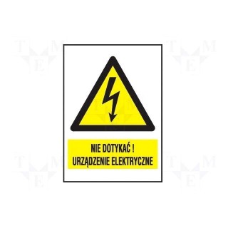 Safety sign | warning | PVC | W: 52mm | H: 74mm