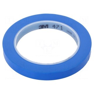 Tape: marking | blue | L: 33m | W: 12mm | Thk: 0.13mm | 2.5N/cm | 130%