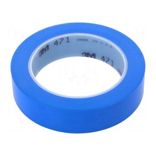 Tape: marking | blue | L: 33m | W: 25mm | Thk: 0.13mm | 2.5N/cm | 130%
