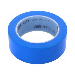 Tape: marking | blue | L: 33m | W: 38mm | Thk: 0.13mm | 2.5N/cm | 130%