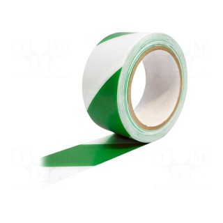 Tape: marking | green-white | L: 33m | W: 50mm | self-adhesive | vinyl
