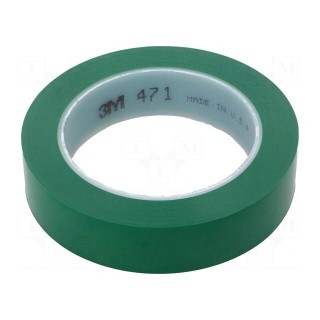Tape: marking | green | L: 33m | W: 25mm | Thk: 0.13mm | 2.5N/cm | 130%