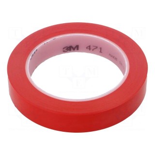Tape: marking | red | L: 33m | W: 19mm | Thk: 0.13mm | 2.5N/cm | 130%