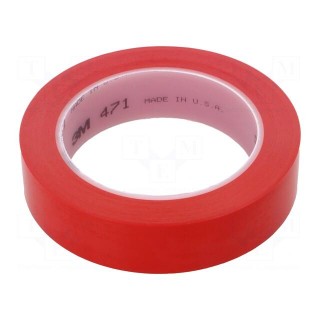 Tape: marking | red | L: 33m | W: 25mm | Thk: 0.13mm | 2.5N/cm | 130%
