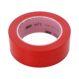 Tape: marking | red | L: 33m | W: 38mm | Thk: 0.13mm | 2.5N/cm | 130%