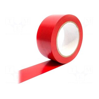 Tape: marking | red | L: 33m | W: 50mm | self-adhesive | Thk: 0.15mm | vinyl
