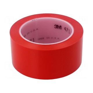 Tape: marking | red | L: 33m | W: 50mm | Thk: 0.13mm | 2.5N/cm | 130%
