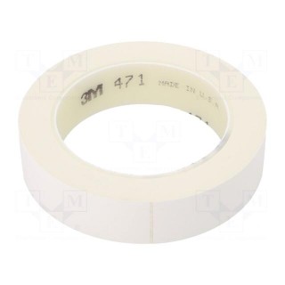 Tape: marking | white | L: 33m | W: 25mm | Thk: 0.13mm | 2.5N/cm | 130%