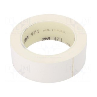 Tape: marking | white | L: 33m | W: 38mm | Thk: 0.13mm | 2.5N/cm | 130%
