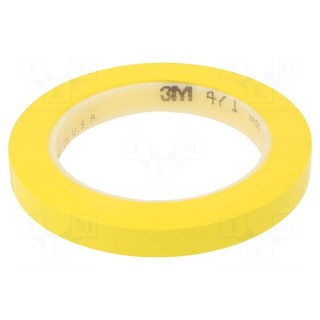 Tape: marking | yellow | L: 33m | W: 12mm | Thk: 0.13mm | 2.5N/cm | 130%