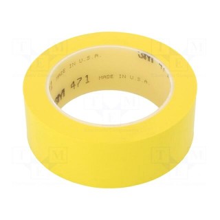 Tape: marking | yellow | L: 33m | W: 38mm | Thk: 0.13mm | 2.5N/cm | 130%