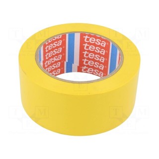 Tape: warning | yellow | L: 33m | W: 50mm | self-adhesive | Thk: 0.15mm