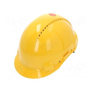 Protective helmet | vented | Size: 54-62mm | yellow | EN 397 | Mat: ABS