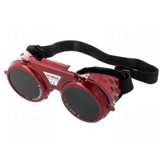 Safety goggles | Lens: welding | Features: adjustable head strap